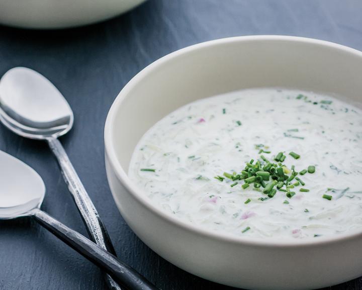 Chilled Persian Cucumber Soup with Chives