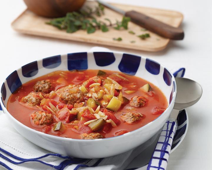 Greek Meatball And Orzo Soup