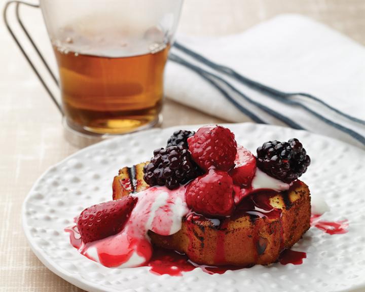 Grilled Angel Food Cake With Melted Berries