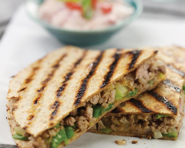 Grilled Pork and Cheese Quesadillas