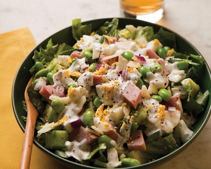 Ham and Edamame Chop Salad