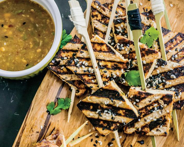 Pan-Grilled Tofu Skewers