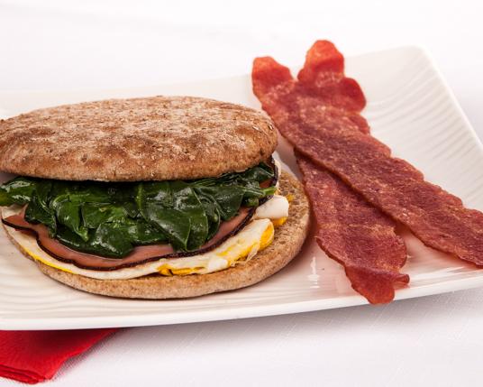 Budget-Friendly Egg, Ham and Spinach Sandwich