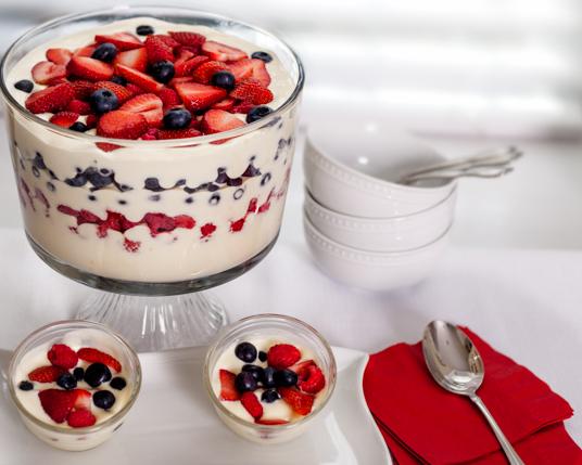 Red, White, and Blue Pudding Trifle