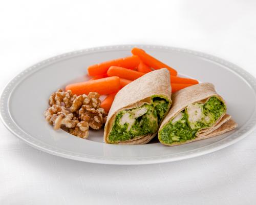 Spinach Pesto Chicken Salad Wrap