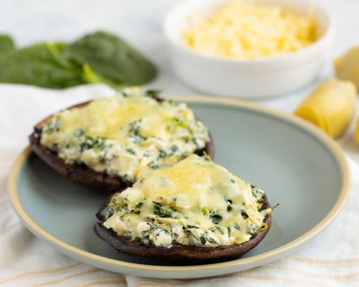 Spinach Artichoke Stuffed Portobellos