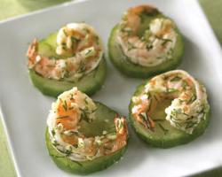 Garlic Shrimp on a Cucumber Flower