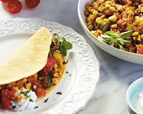 Corn and Zucchini Tacos