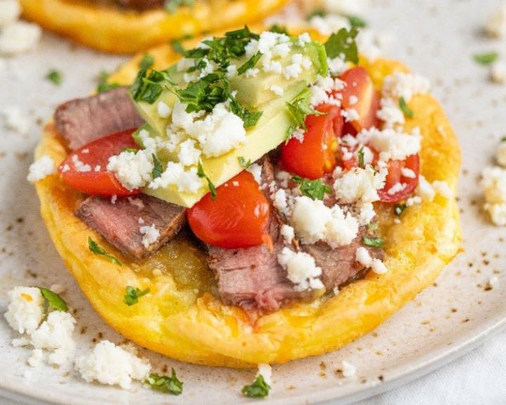 Grilled Pepper Steak Tostada