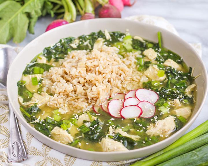 Japanese Chicken and Spinach Rice Bowls