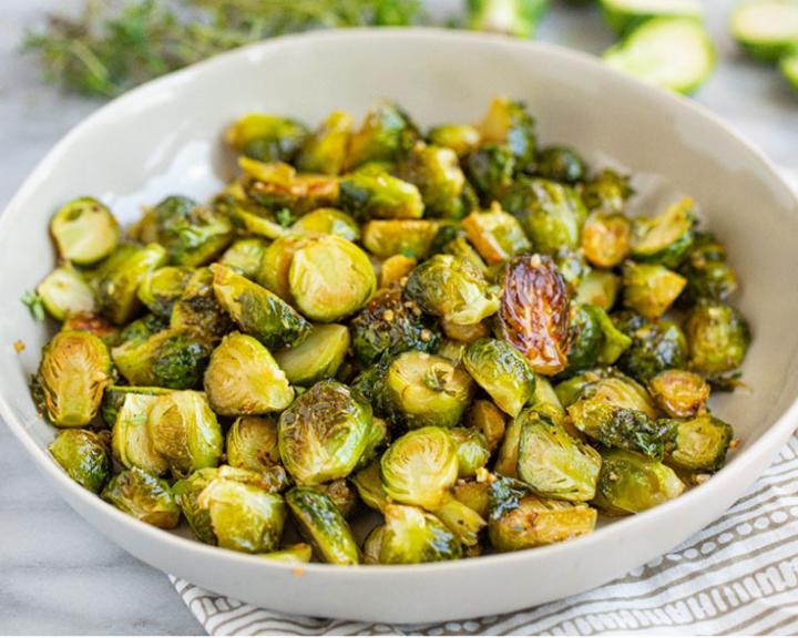 Maple-Thyme Roasted Brussel Sprouts