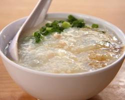 Brown Rice Congee with Stir-Fried Herbs