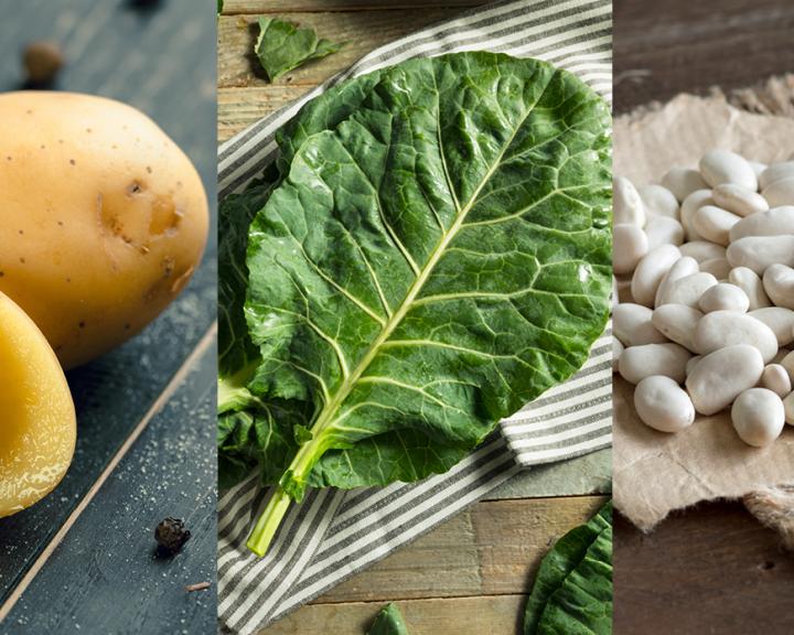 Braised Collards, Potato & White Beans