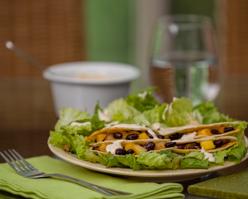 Black Bean, Mango and Chicken Quesadillas with Salad