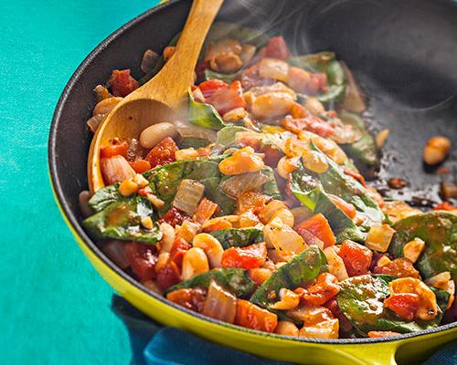 Smoky White Beans and Spinach