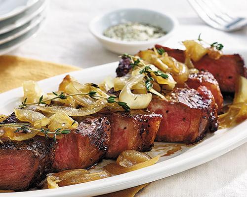 Strip Steak With Smothered Onions