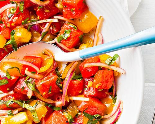 Watermelon and Tomato Salad