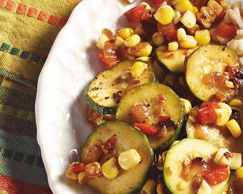 Zucchini With Corn and Peppers